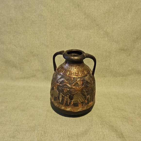 Vintage Bronze and Black Decorative Vase